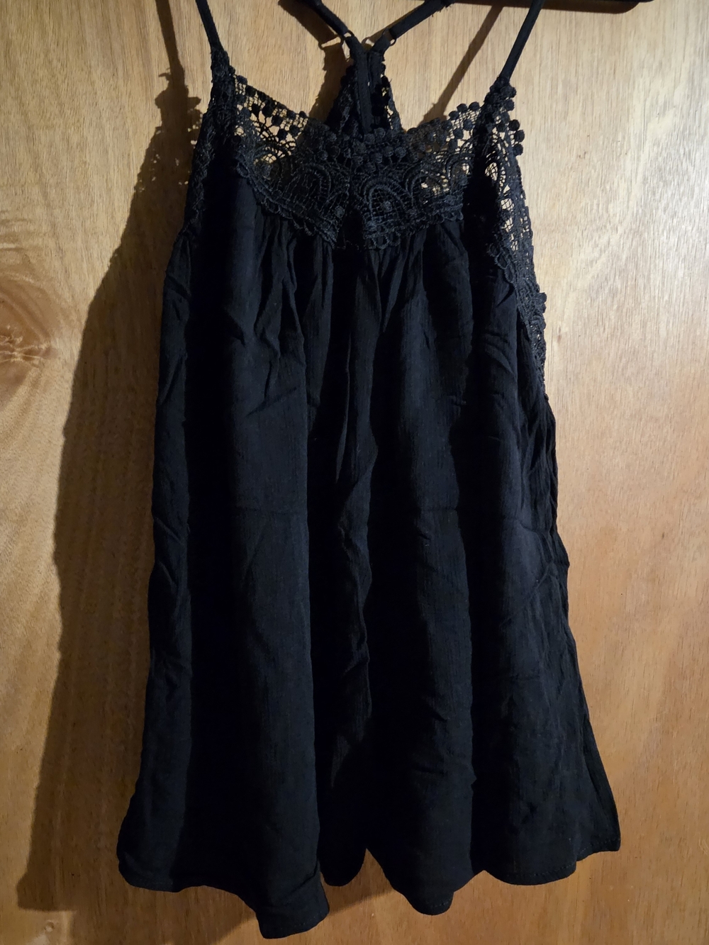 Black Lace Strappy Tank